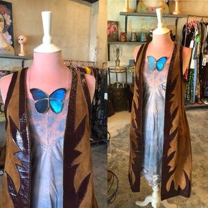 Vintage 1960’s Woodstock suede patent leather vest